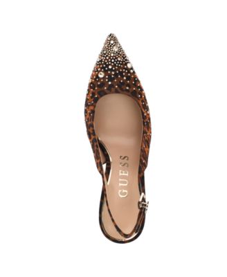 Women's Princessa Quattro G Embellished Slingback Stiletto Pumps