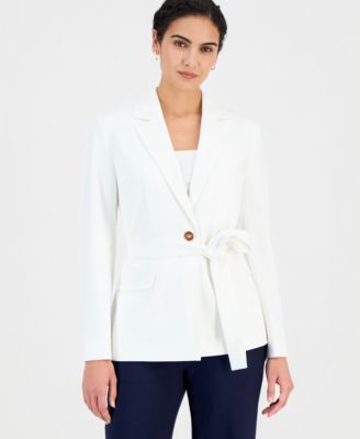 Women's One-Button Tie-Waist Blazer