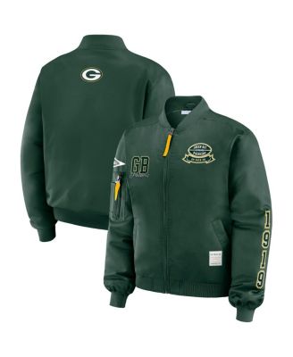 WEAR by Erin Andrews - Women's Green Green Bay Packers Patch Full-Zip Bomber Jacket