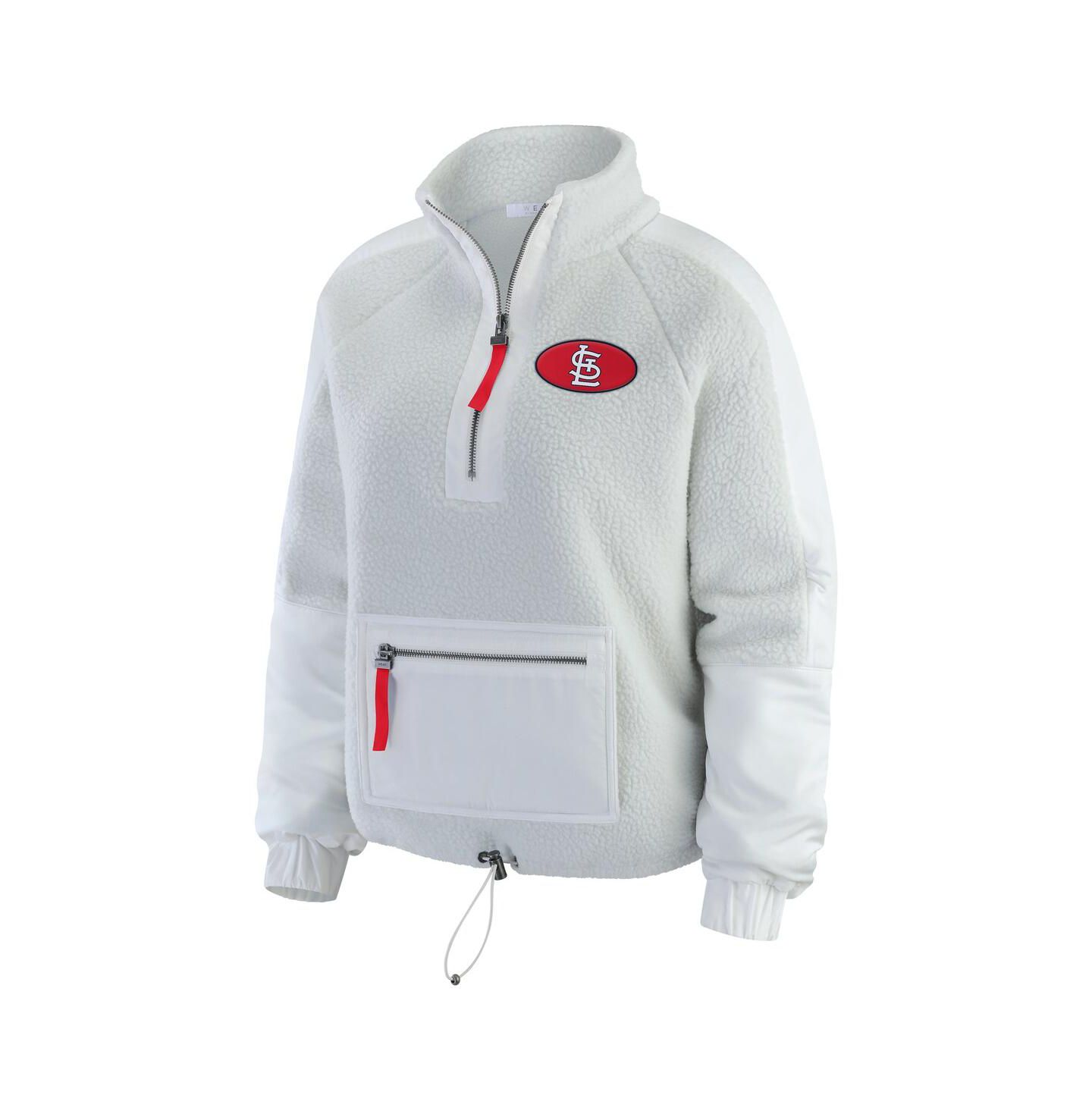 Женская куртка WEAR by Erin Andrews Gray St. Louis Cardinals Polar Fleece Quarter-Zip — фото 2