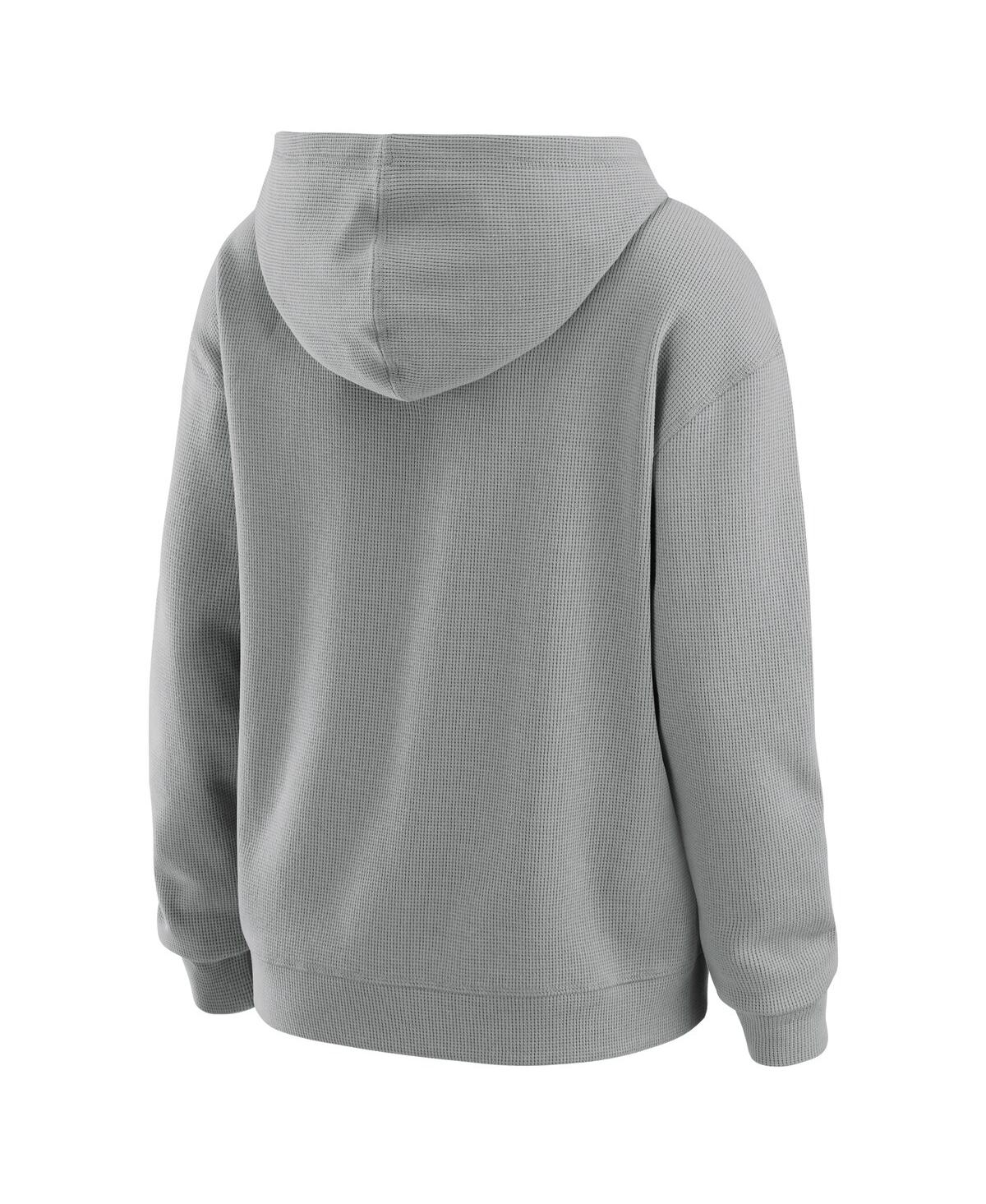 Wear By Erin Andrews Women's 2-piece Gray Milwaukee Brewers Waffle-knit Long-sleeve Hoodie And Lounge Pant Set In Gray