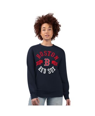 Women's Navy Boston Red Sox Team Logo Fleece Pullover Sweatshirt