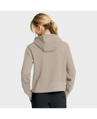 Women's Tan Colorado Avalanche Authentic Pro Road Tri-Blend Quarter-Zip Hoodie