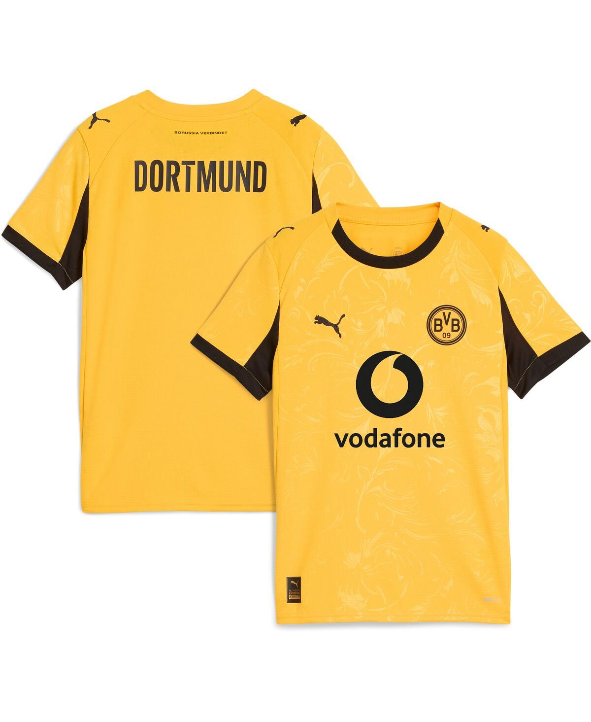 Puma Big Boys and Girls Yellow Borussia Dortmund 2025/26 Cup Replica Jersey