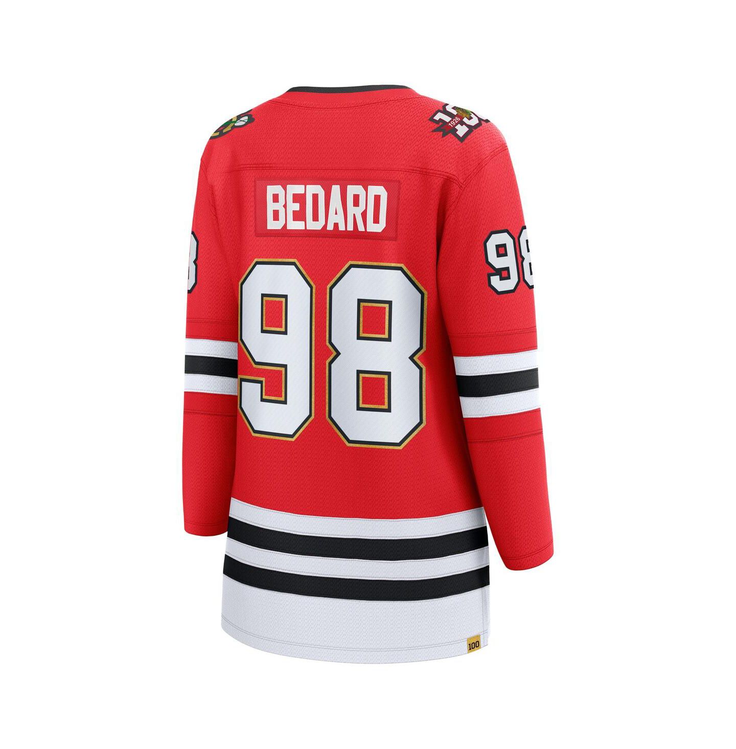 Женский топ Fanatics Connor Bedard Red Chicago Blackhawks Centennial Breakaway Player Jersey — фото 3