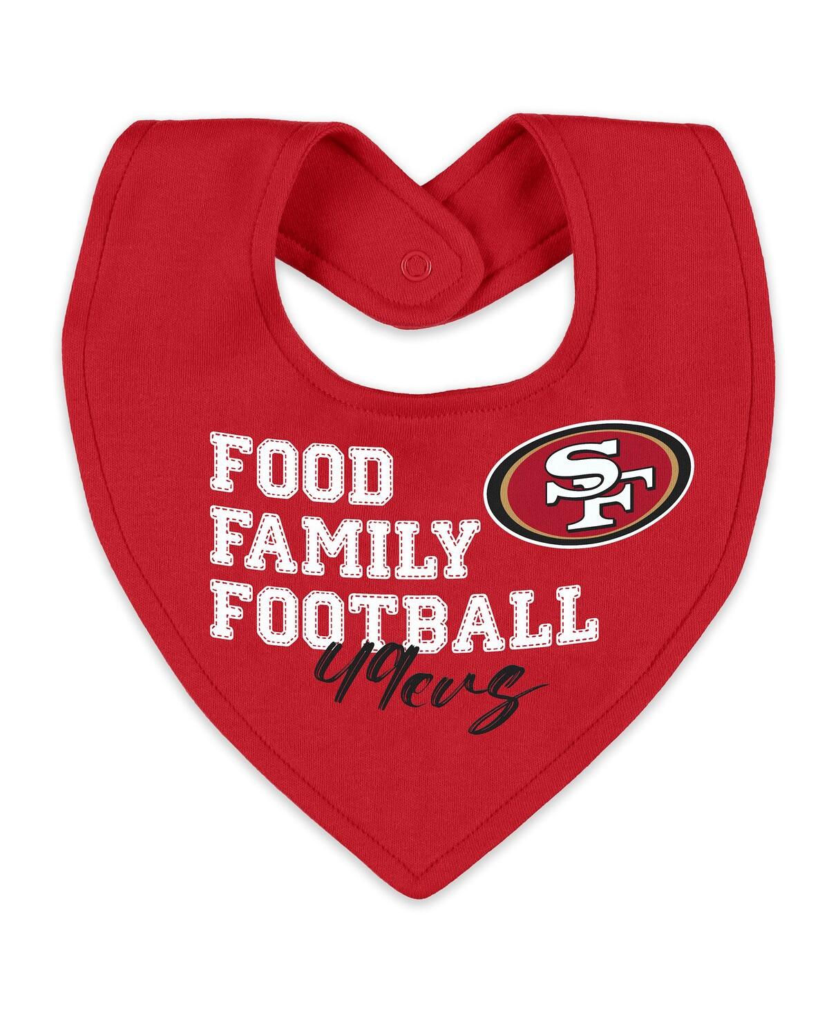 Wear By Erin Andrews Baby Boys And Girls Newborn San Francisco 49ers Sleep And Play Full-zip Sleeper Bib Set In White