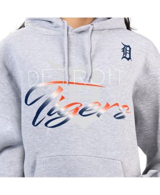 Women's Heather Gray Detroit Tigers Shadow Logo Graphic Pullover Hoodie