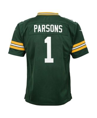 Big Boys and Girls Micah Parsons Green Green Bay Packers Game Player Jersey