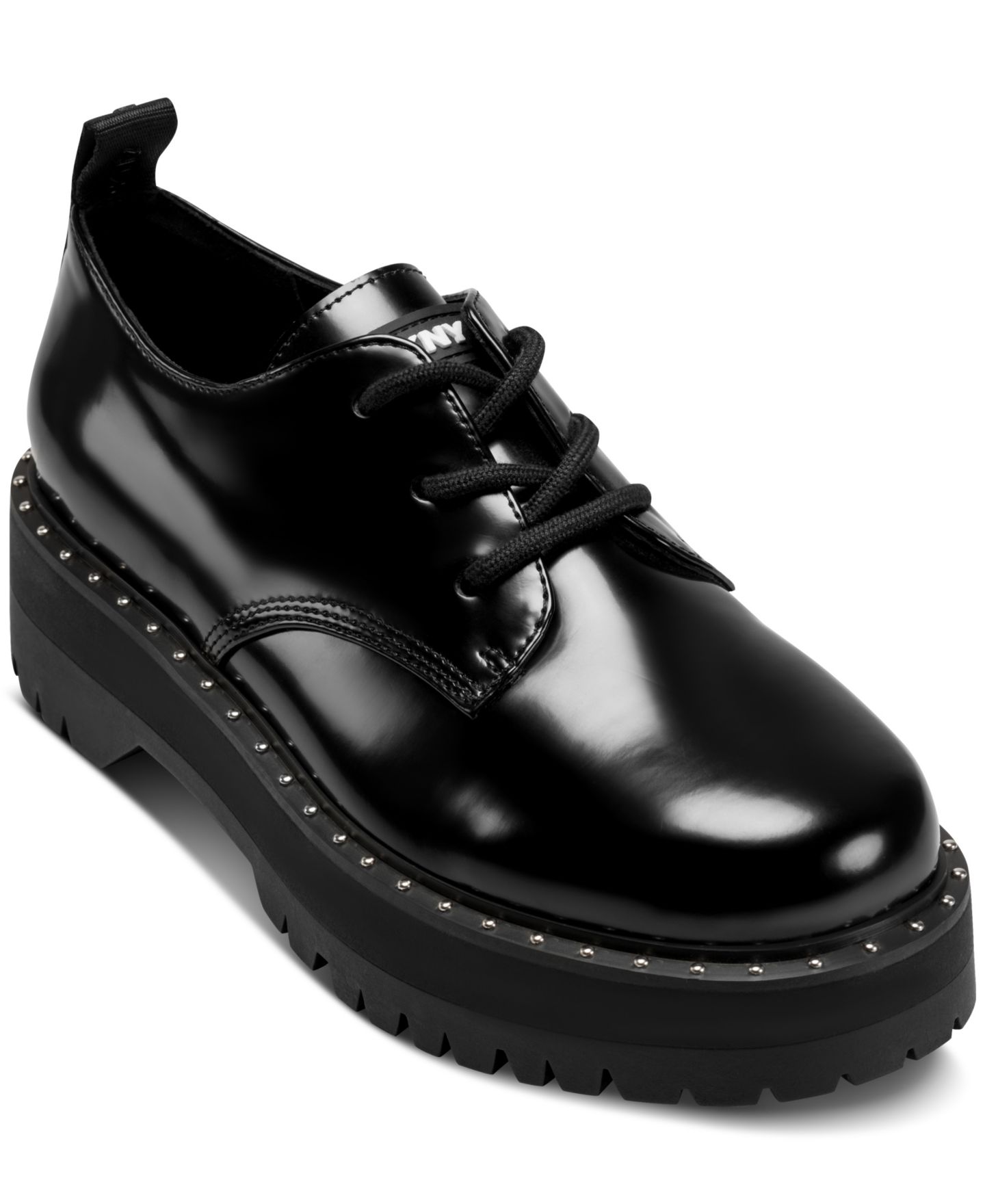 Женские туфли DKNY Bexina Lug Sole Lace-Up, цвет: Чёрный — фото 1