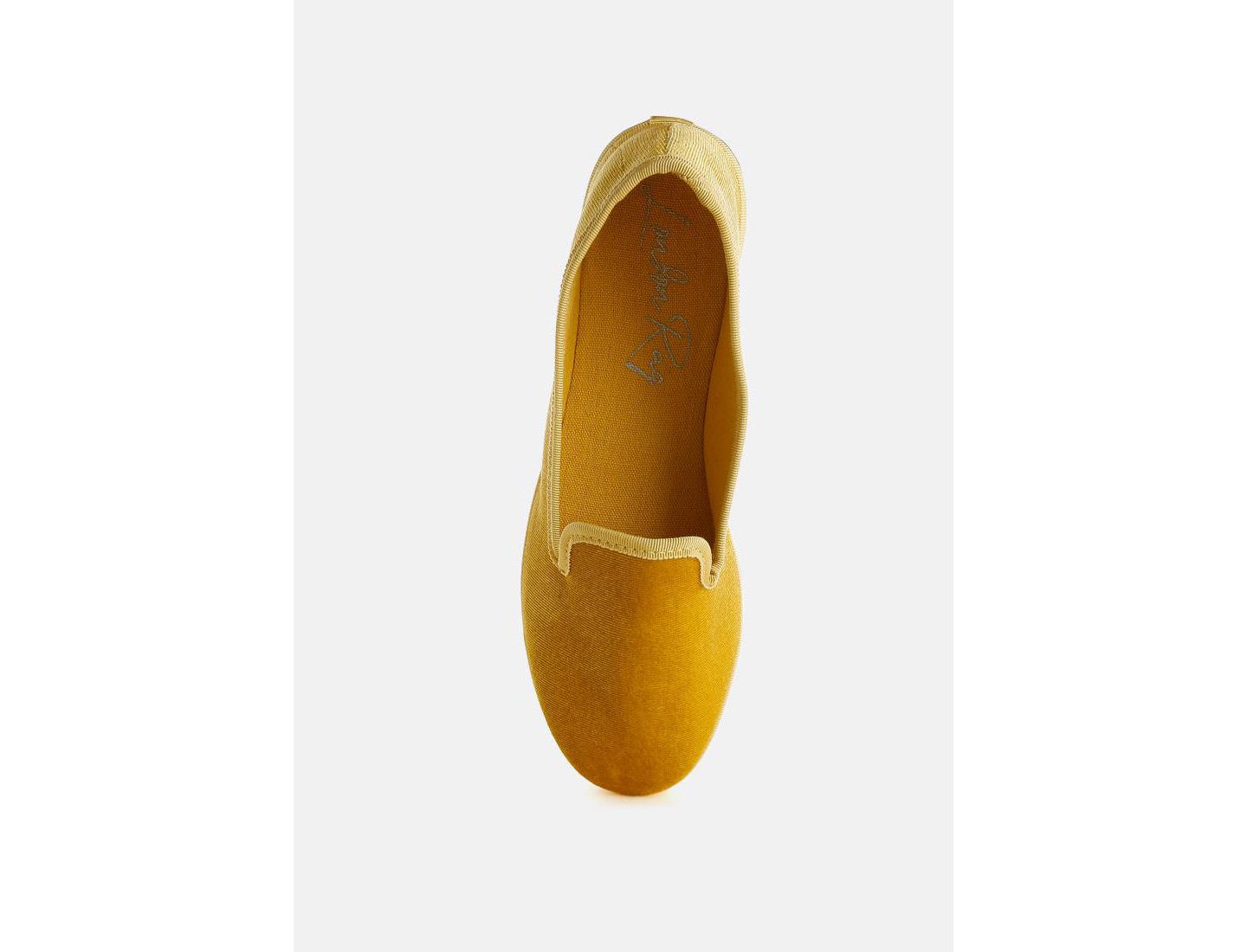 Женские туфли London Rag Saba Velvet Round Toe Slip-On, цвет: Пастельный жёлтый — фото 4