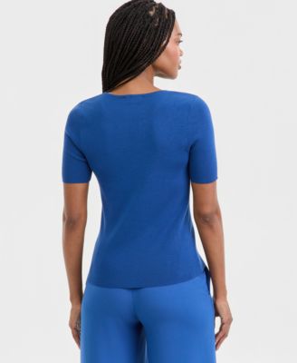 Women's Fine-Rib Crewneck Sweater T-Shirt