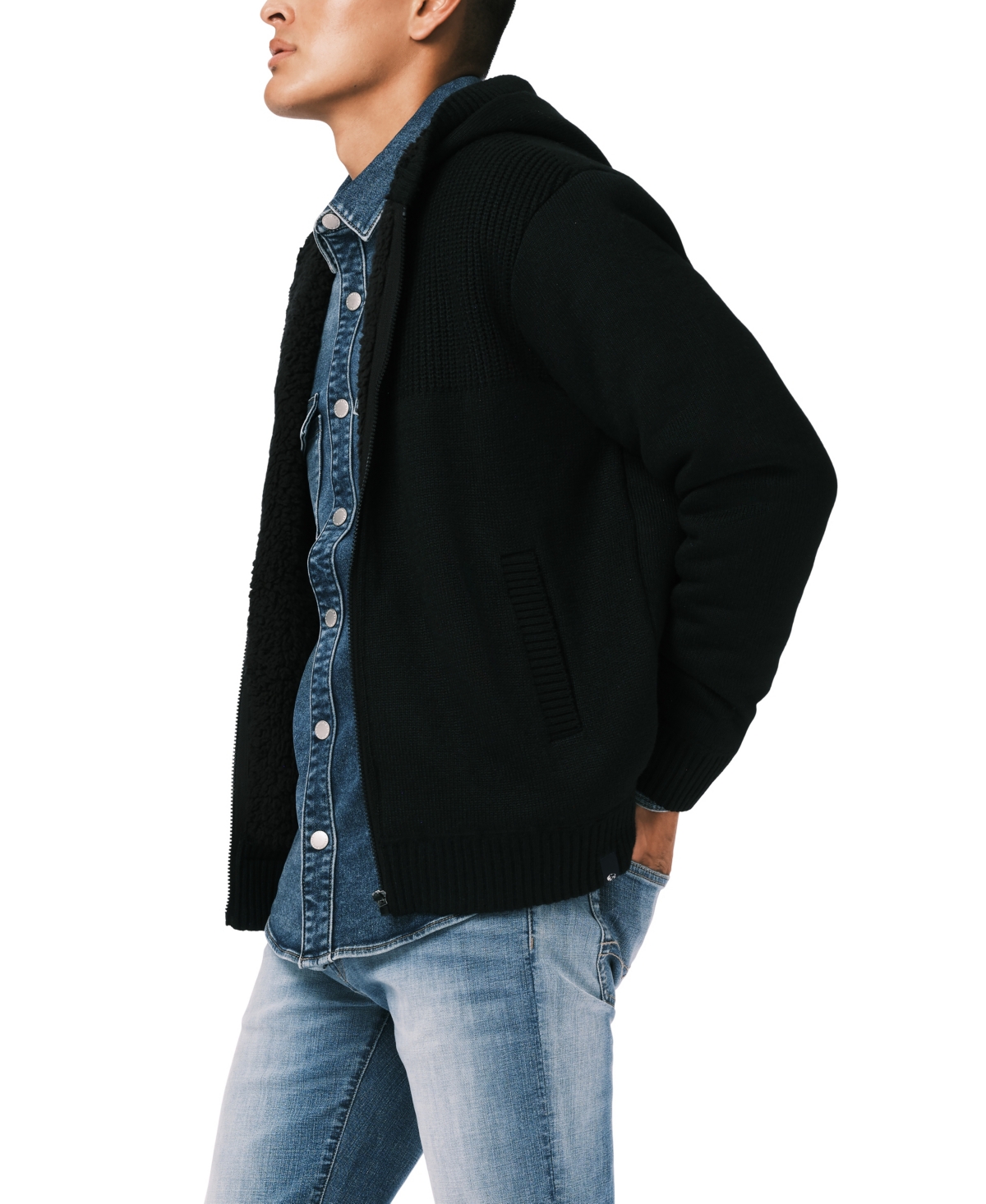 Buffalo David Bitton Men's Walmick Full-zip Hooded Jacket In Black
