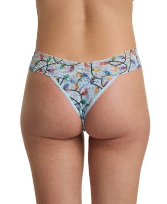 Women's Printed Signature Lace Original Rise Thong Underwear