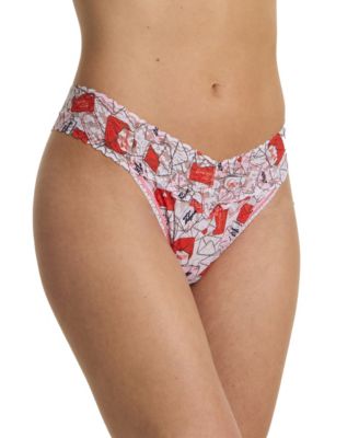 Women's Printed Signature Lace Original Rise Thong Underwear