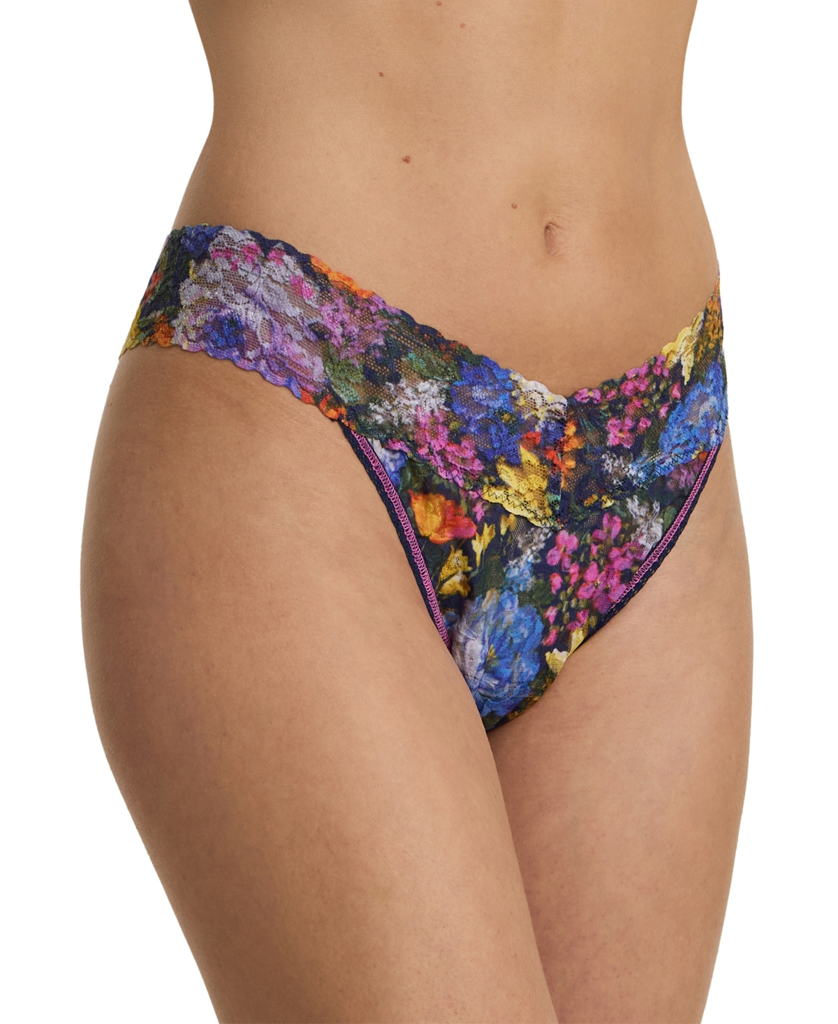 Hanky Panky Women's Printed Signature Lace Original Rise Thong Underwear In Multi