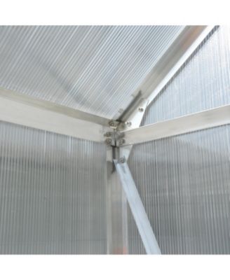 Aluminum Frame Greenhouse with Polycarbonate Panels and Roof Vent