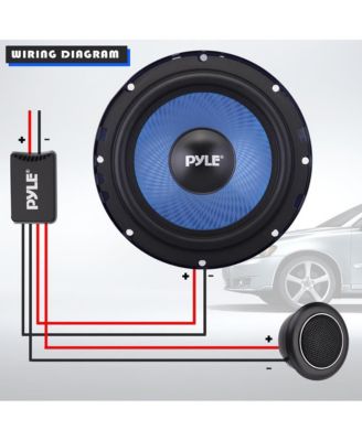 6.5'' Two-Way Component Speaker System, 360W, 4 Ohm, Blue (Pair)