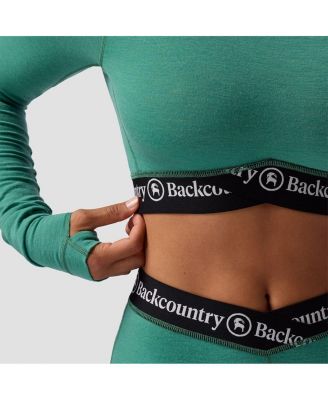 Women's Cedars RWS Merino Lt-Wt Baselayer Cropped Crew Top Lightweight Long Underwear Tops