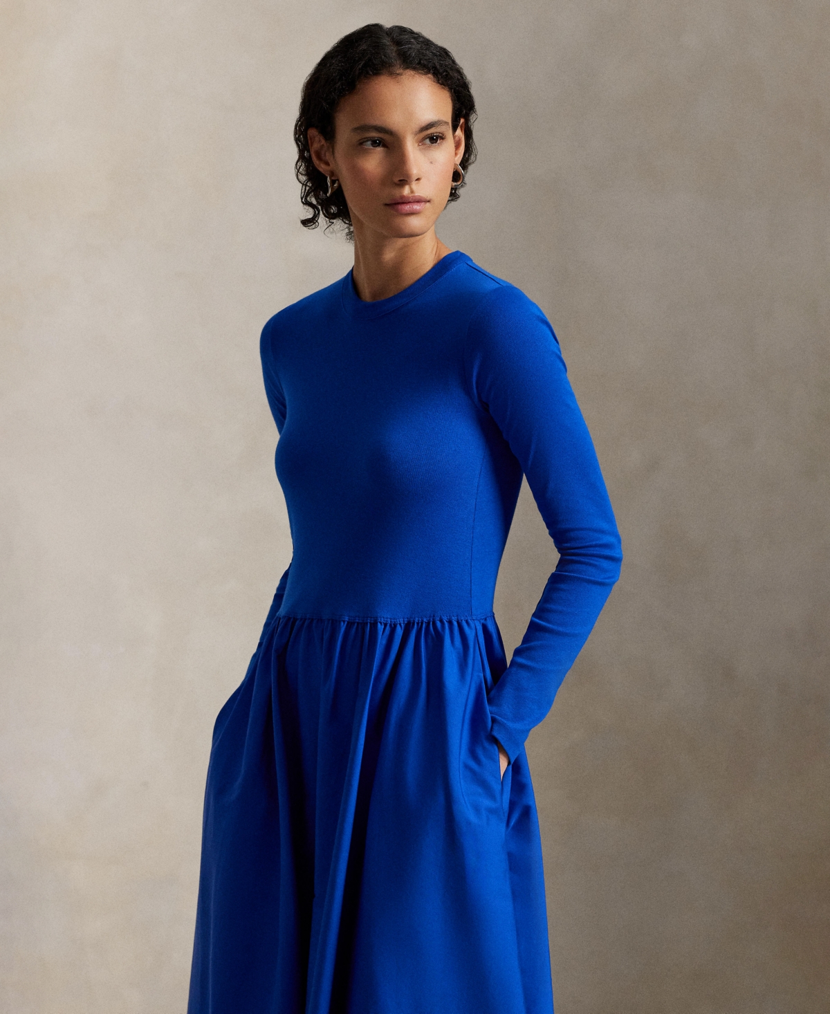 Polo Ralph Lauren Women's Cotton Long-sleeve Dress In Blue