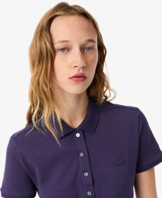 LACOSTE Women's Short Sleeve Slim-Fit Polo Top