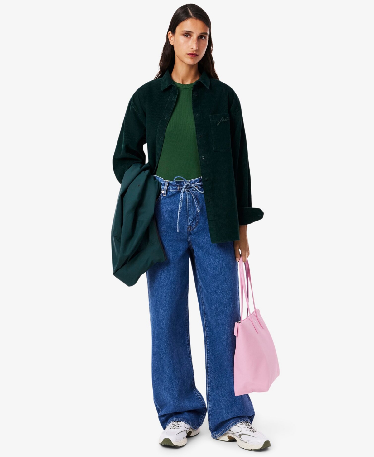 Lacoste Usa Women's Cotton Slim-Fit Crewneck Tee