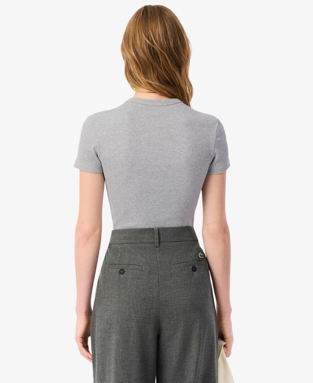 Lacoste Usa Women's Cotton Slim-Fit Crewneck Tee