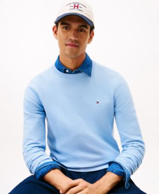 Men's Textured Cotton Crewneck Sweater