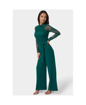 Women's Lace and Bodice Straight Leg Jumpsuit