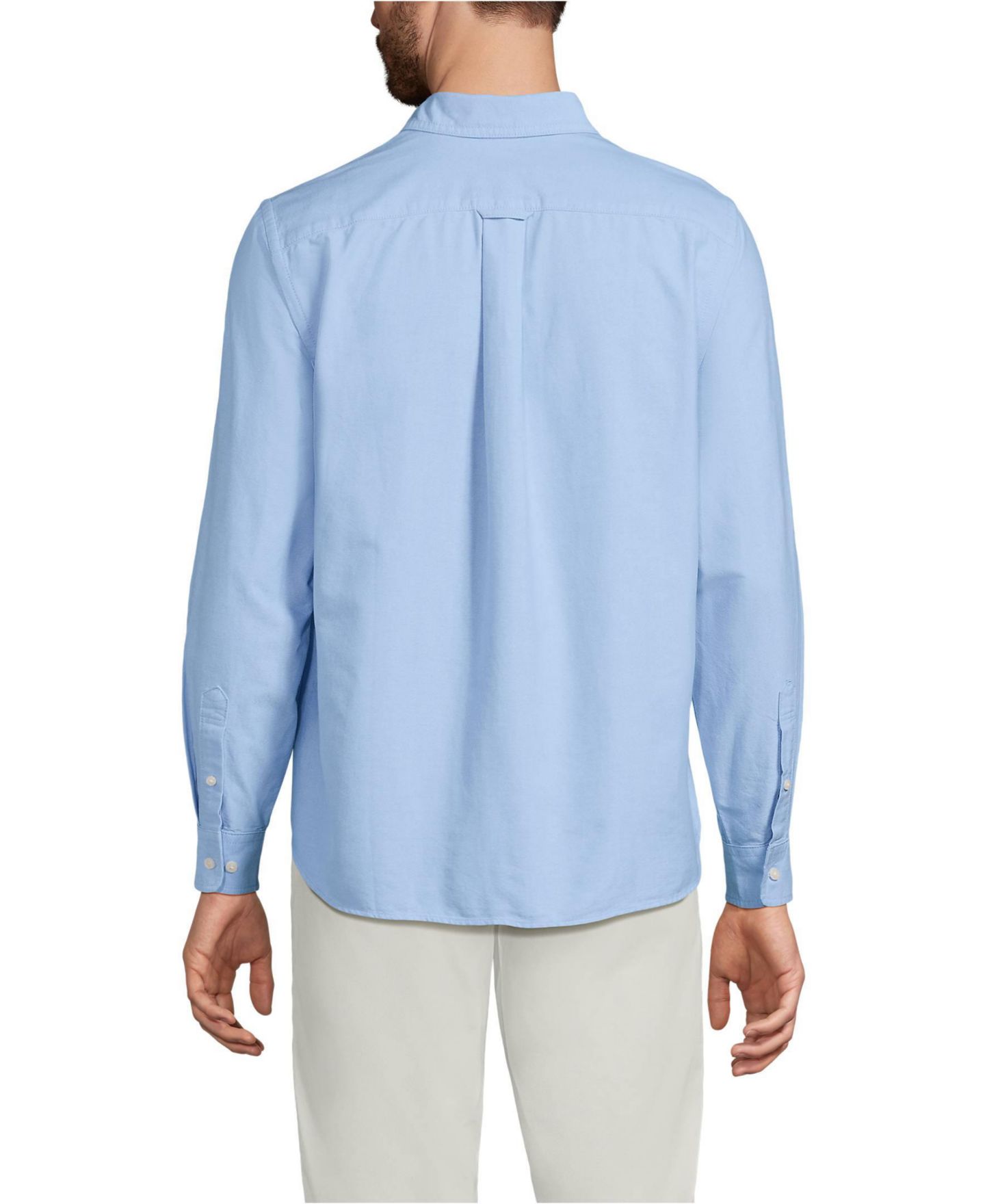 Мужская рубашка Lands' End Long Sleeve Easy Fit Sail Rigger Oxford, цвет: Синий — фото 5