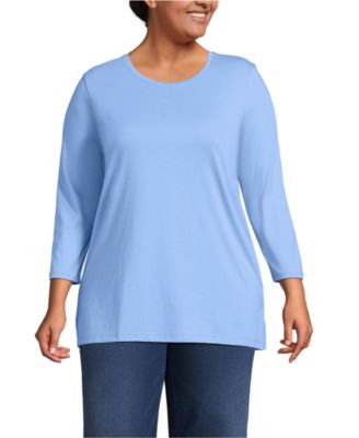 Plus Size 3/4 Sleeve Cotton Supima Tunic Top