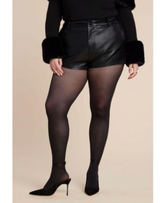 Women's Plus Size Mini Faux Leather Short