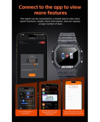 Outdoor sports wristband 1.75-inch full touch screen Bluetooth call flashlight SOS compass -Red