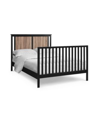  Black and Vintage Walnut 4-in-1 Convertible Crib with Mid-Century Accents and Wood Finish