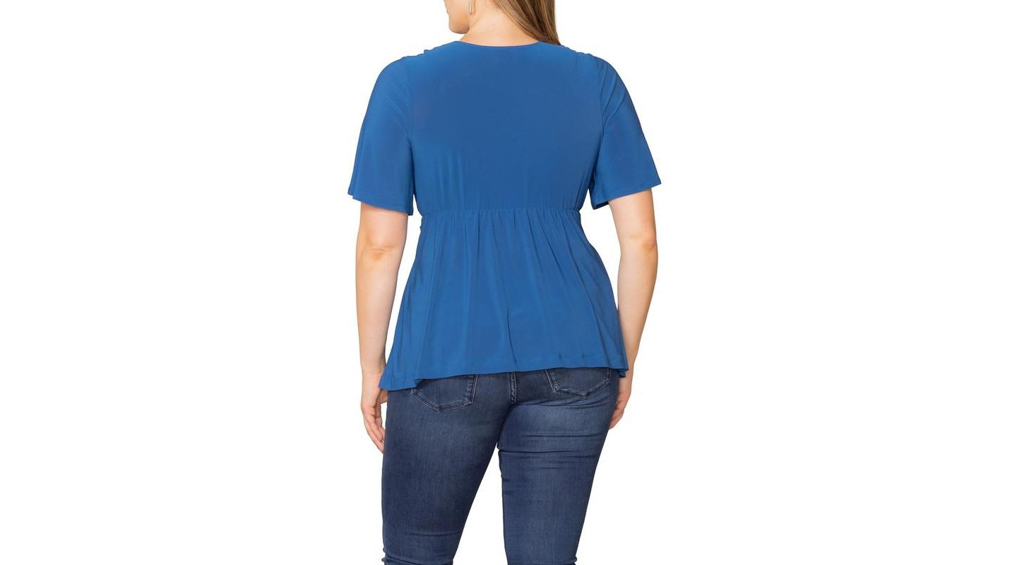 Женский топ Kiyonna Plus Size Abby Twist Front Top, цвет: Синий, вариант 1 — фото 3