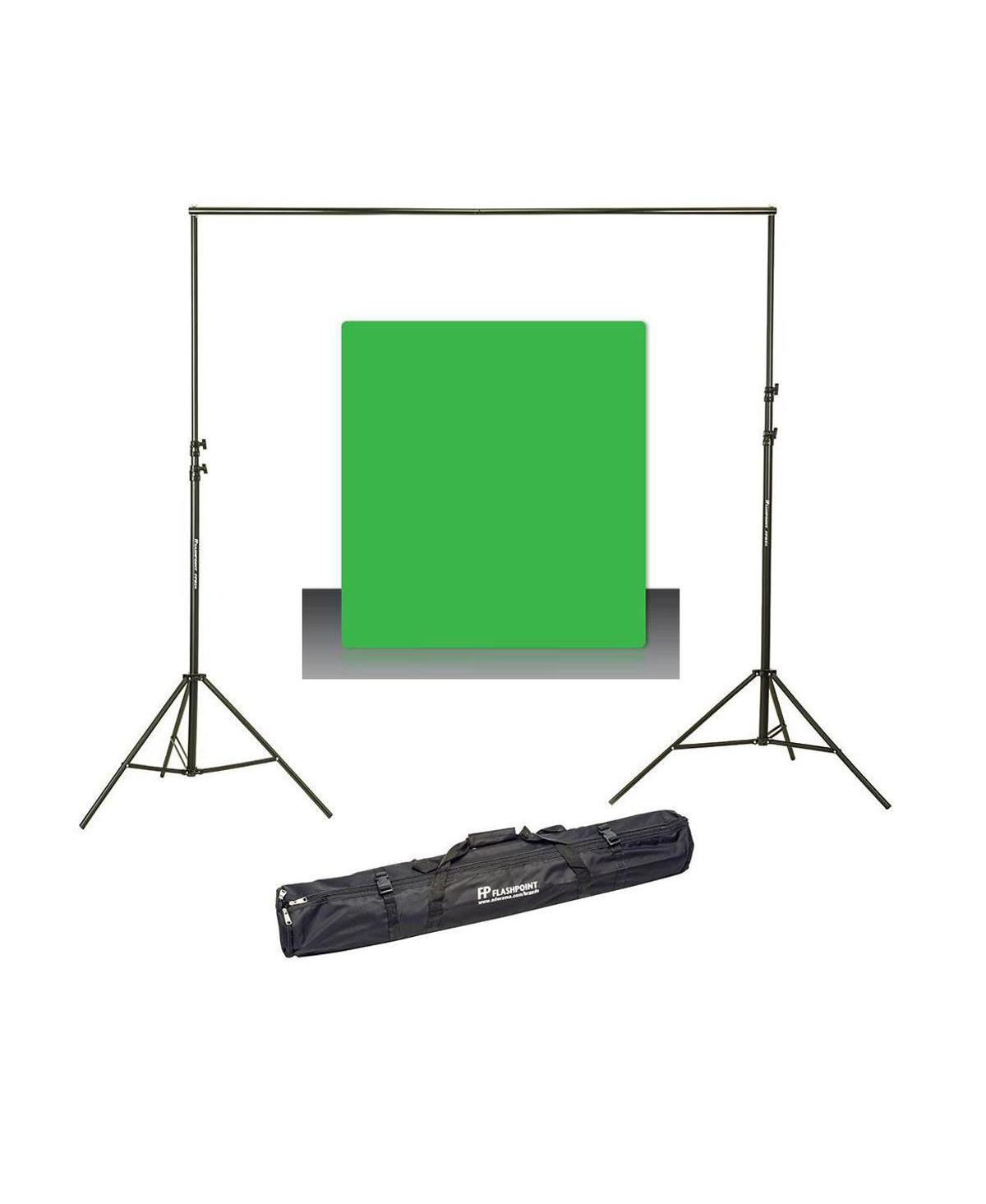 Westcott Photo Basics 9' x 10' Green Screen Cotton Background - Bundle With Flashpoint 10' Background Support System