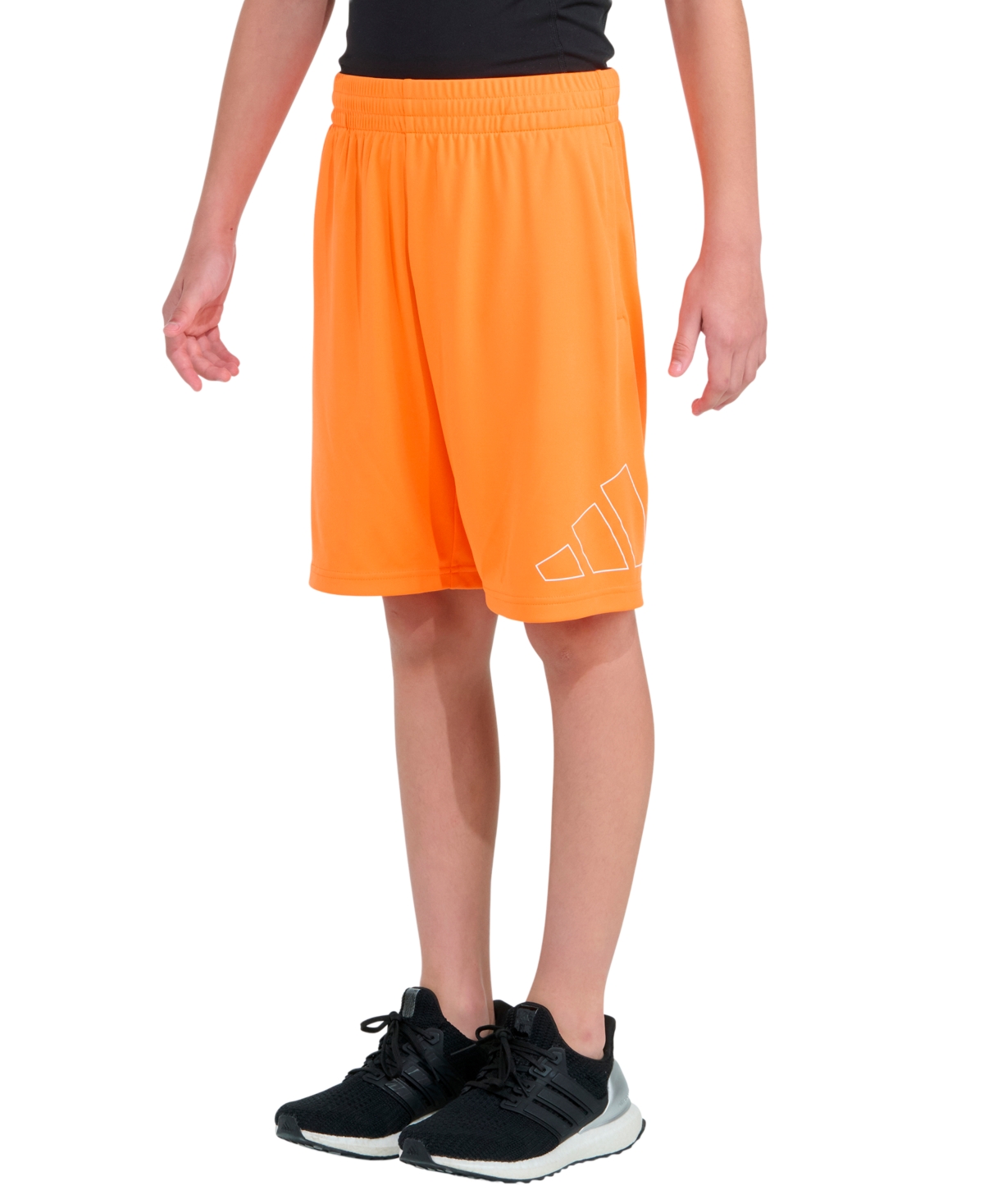 adidas Boys 8-20 Elastic Waistband Essentials Big Logo Shorts