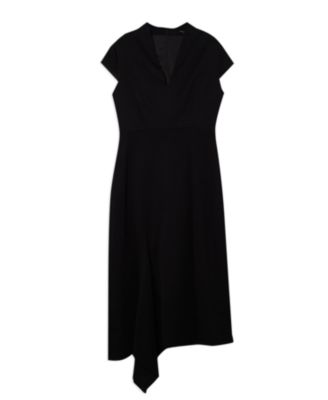 Women's Ponte V-Neck Midi Dress