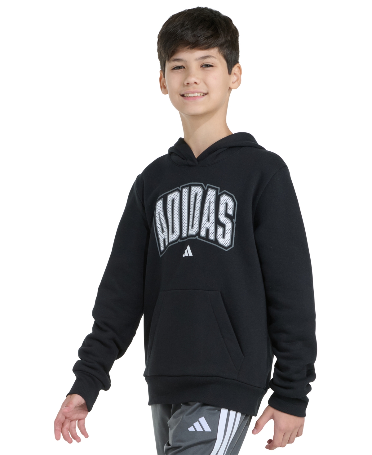 adidas Boys 8-20 Long-Sleeve Hooded Collegiate Sweatshirt