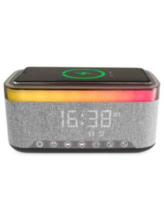 10W Bluetooth Stereo Speaker-Alarm Clock, Wireless Charging, RGB light