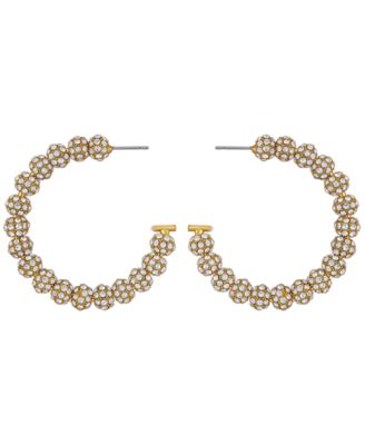 GUESS - Rhinestones Beaded C-Hoop Earrings (also in Silver-Tone)