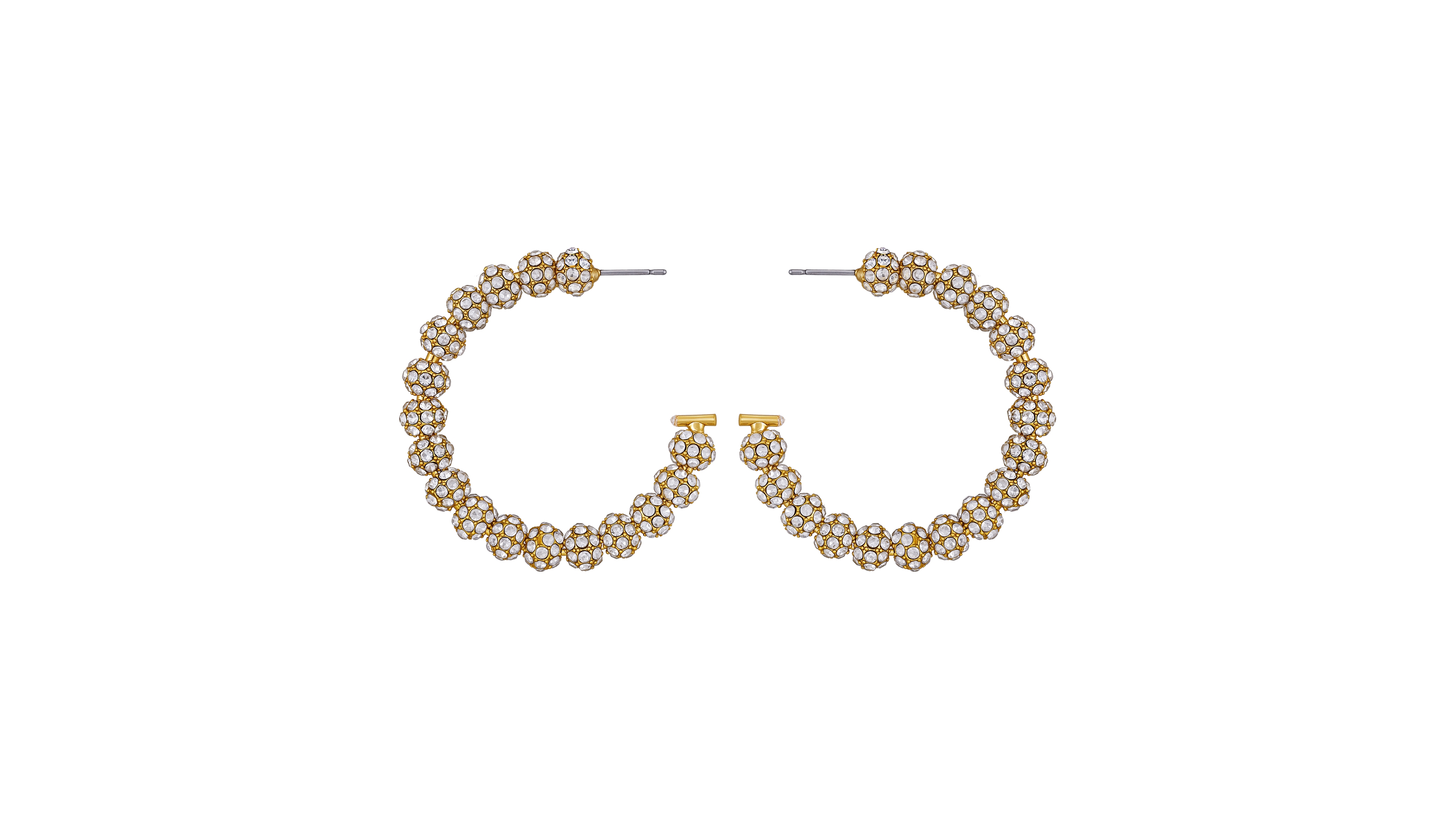 Guess Rhinestones Beaded C-Hoop Earrings (also Silver-Tone)