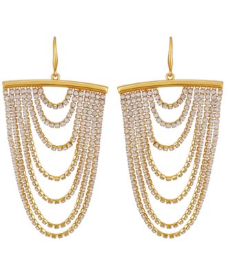 GUESS - Rhinestones Tassel Drop Earrings (also in Silver-Tone)