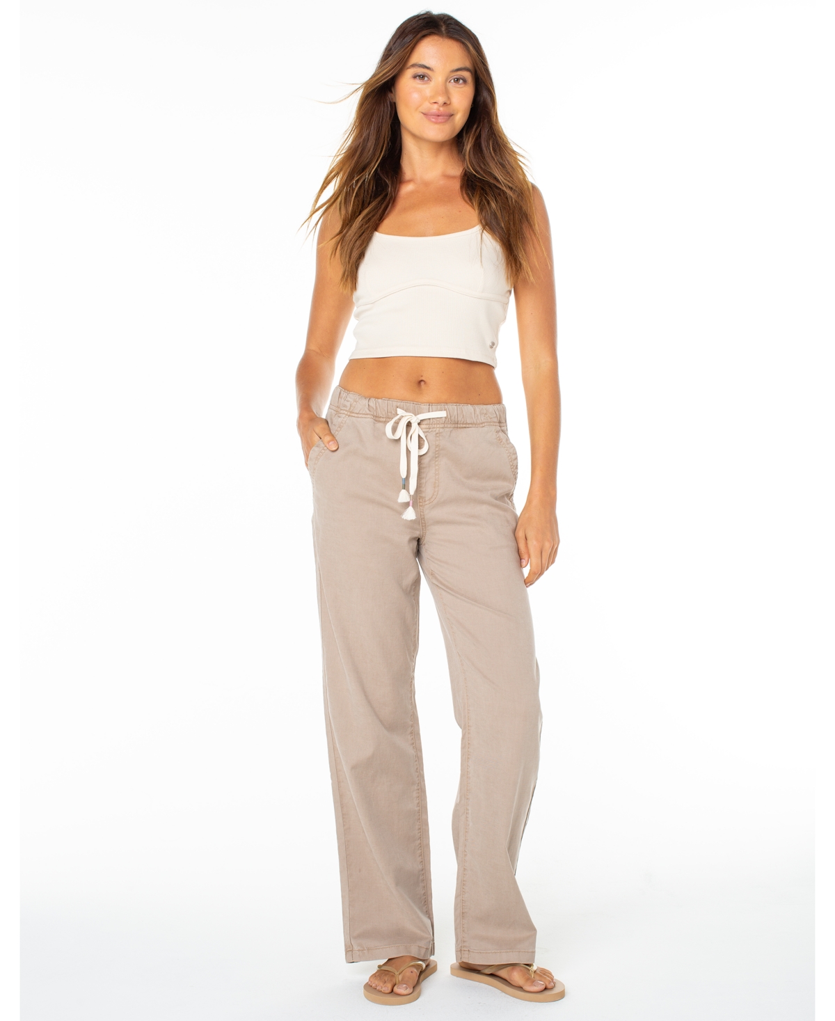 Roxy Women's Sunset Dream Mid-Rise Twill Pants