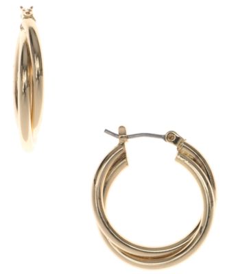 Nine West - Gold-Tone Twisted Hoop Earrings