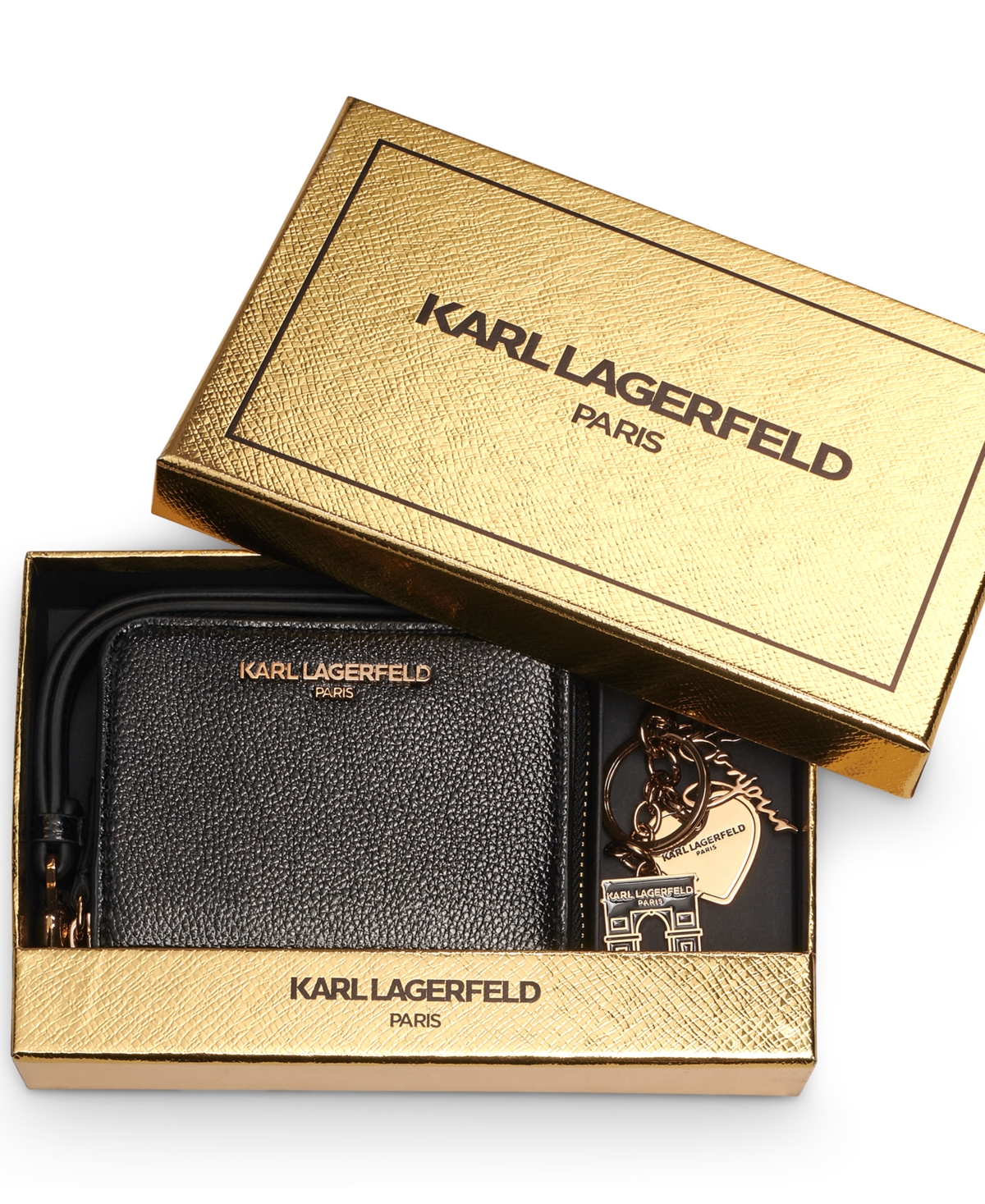 Karl Lagerfeld Boxed Zip Around Wallet In Brown