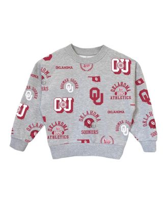 Big Girls Gray Oklahoma Sooners Always on Repeat Pullover Sweatshirt