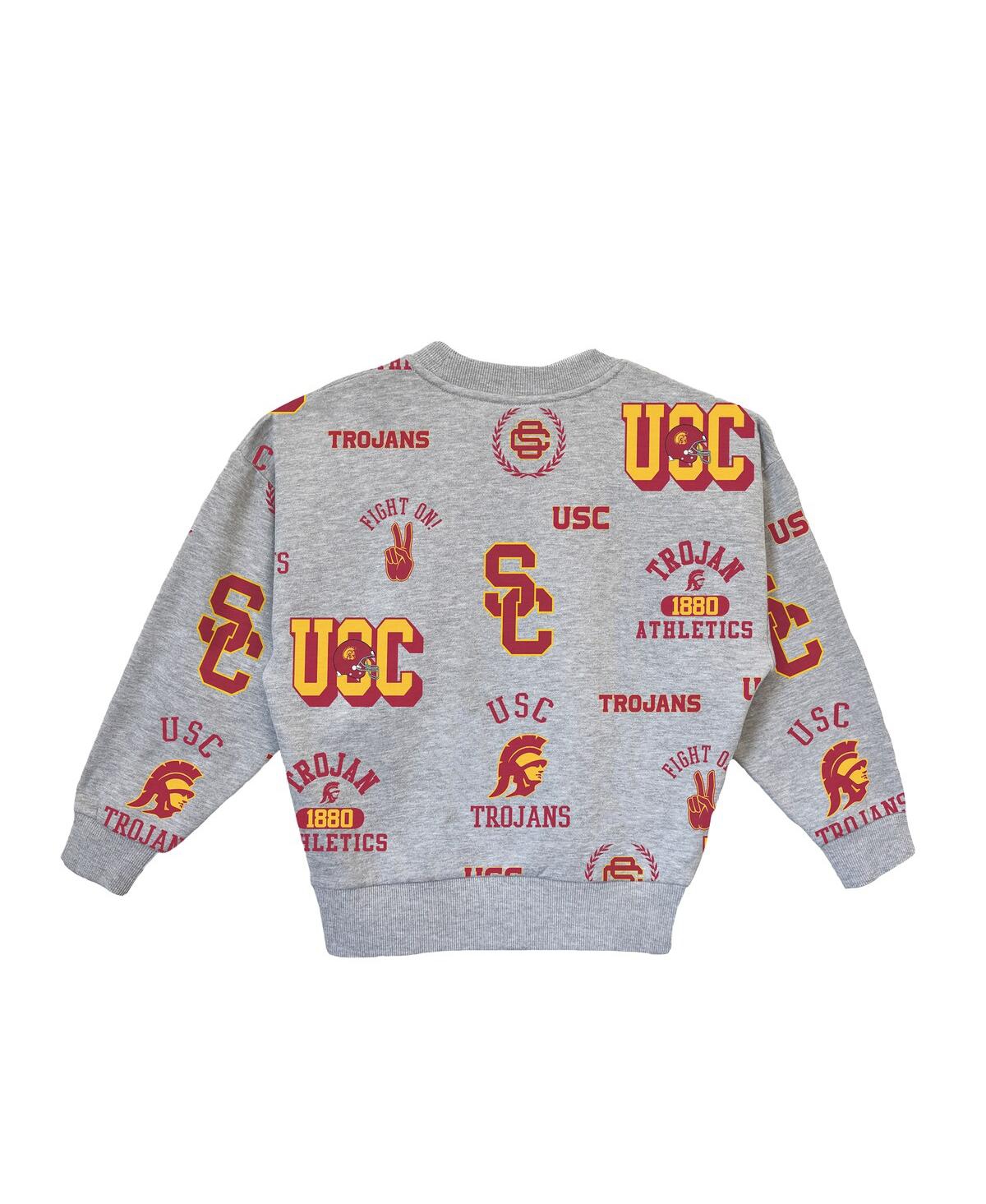 Gameday Couture Big Girls Gray Usc Trojans Always On Repeat Pullover Sweatshirt In Gray