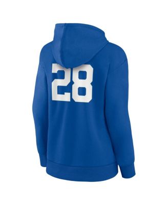 Women's Jonathan Taylor Royal Indianapolis Colts Player Icon Name Number V-Neck Pullover Hoodie