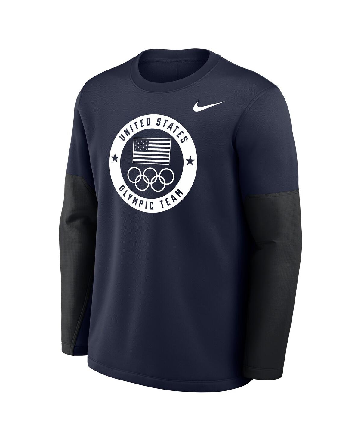 Nike Men's Navy Coaches Therma-fit Long Sleeve Hoodie In Blue