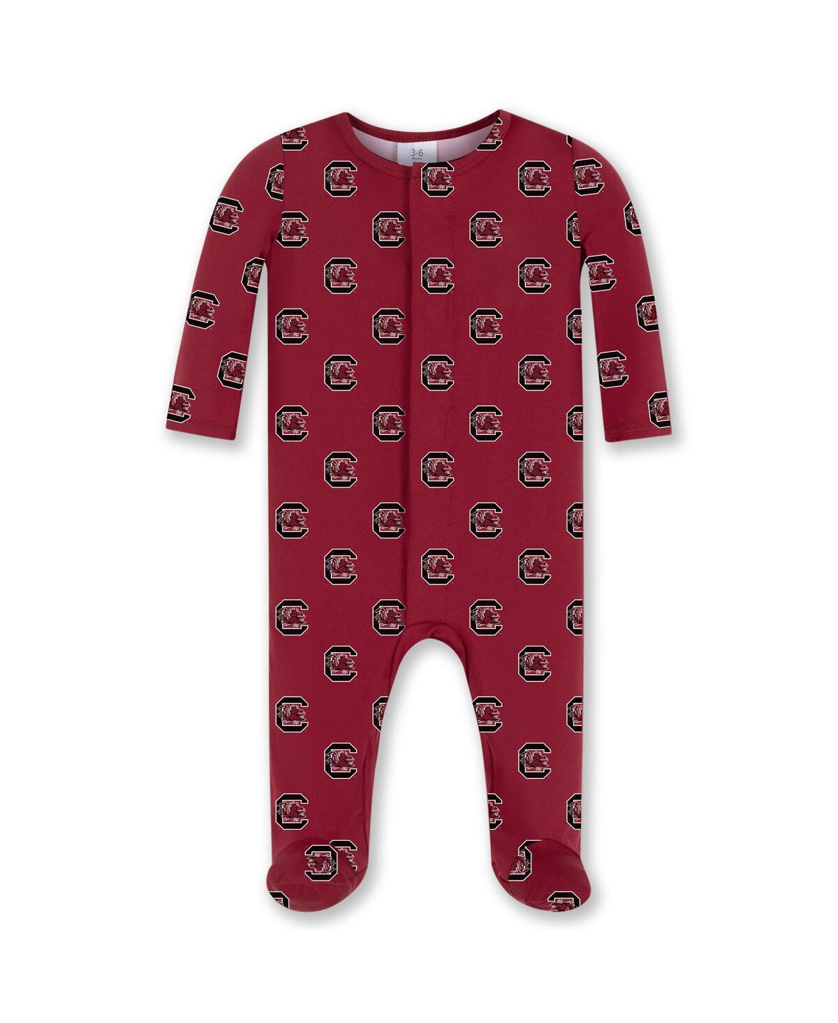 Zoozatz Baby Boys And Girls Crimson South Carolina Gamecocks Magnetic Closure Sleeper In Burgundy